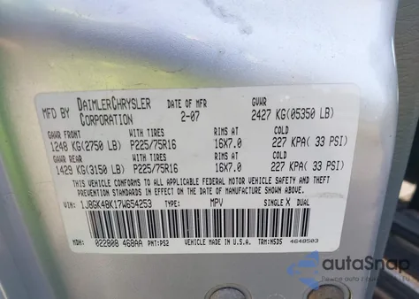 2007 Jeep Liberty Sport z USA, uszkodzony, nr VIN 1J8GK48K17W654253